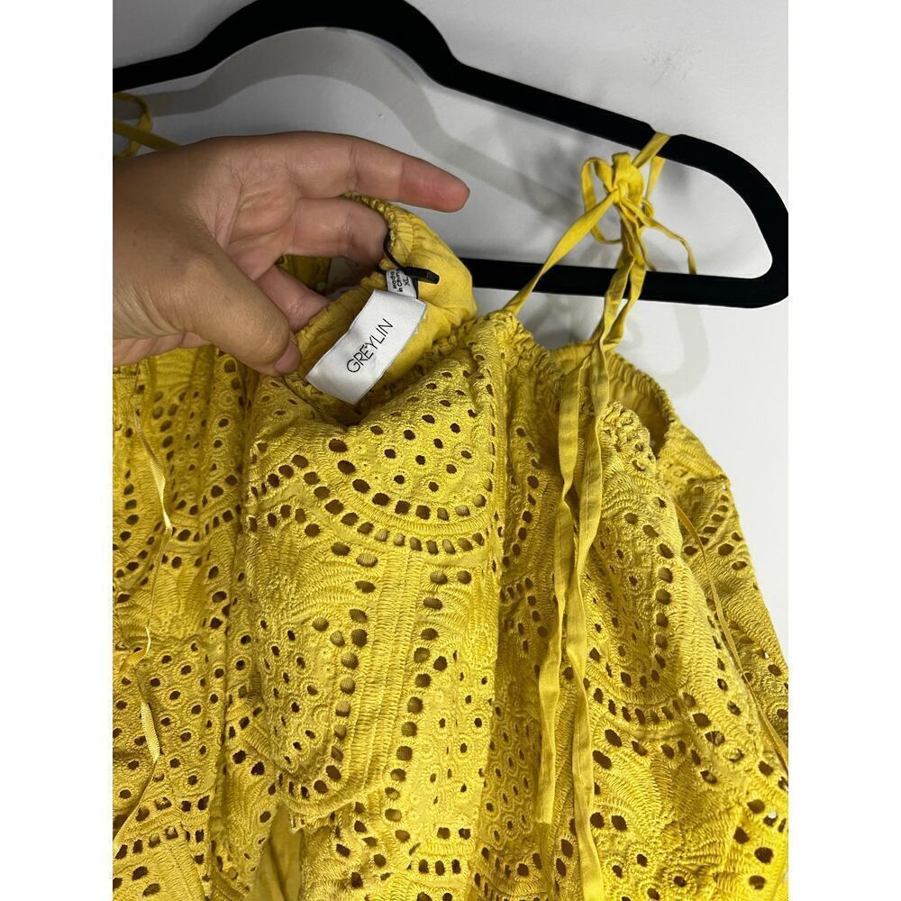 Greylin Collection Yellow Eyelet Top Sold at Anthropologie - Picture 6 of 7